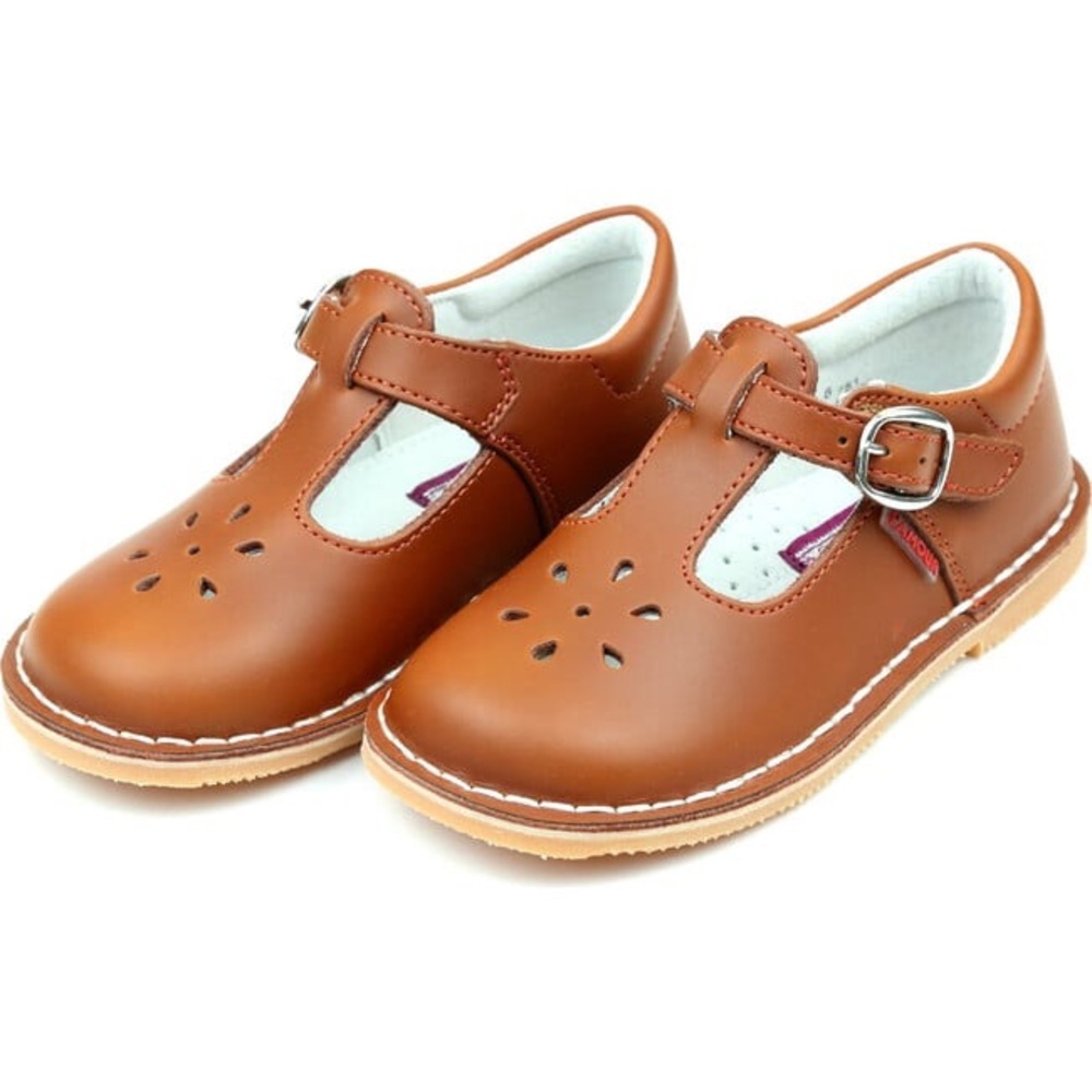 L'Amour Joy Waxed Leather T-Strap Mary Janes